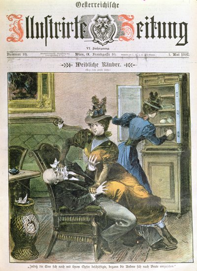Lady Robbers, az Illustrierte Zeitung címlapja, 1897. május alkotó: Austrian School