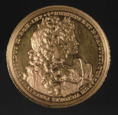 Medalion I. Lipót (1640-1705) és I. József (1678-1711) római császárok portréival, Philipp Heinrich, 1692 (arany) alkotó: Austrian School