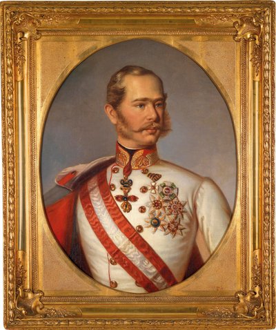 I. Ferenc József osztrák portréja (1830-1916). Aranygyapjas rend kitüntetése van. Névtelen festmény, olaj, vászon, 1855 körül. Osztrák művészet alkotó: Austrian School