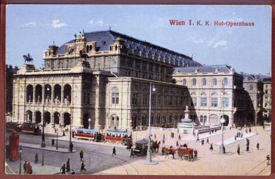 A Bécsi Állami Operaházat ábrázoló képeslap, 1900 körül alkotó: Austrian School