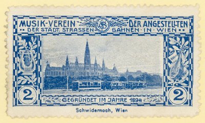 Villamos a városháza előtt, Bécs alkotó: Austrian School