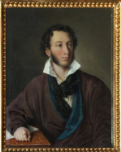 Alexandre Pouchkine portréja (1799-1837) - Alekszandr S. Puskin szerző portréja - V. Tropinin utáni másolat, Avdotya Petrovna Jelagina (1789-1877), Olaj, vászon 1827 - Düsseldorfi Goethe Múzeum alkotó: Avdotya Petrovna Yelagina