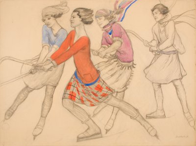 Jégkorong a jégen (ceruza akvarellel és tintával papíron) alkotó: Averil Mary Burleigh