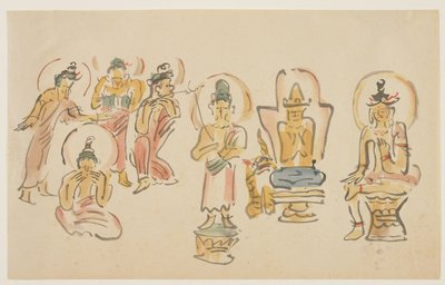 (Asakusa Kannon templomi karikatúrák A), c. 1900 alkotó: Awashima Kangestu