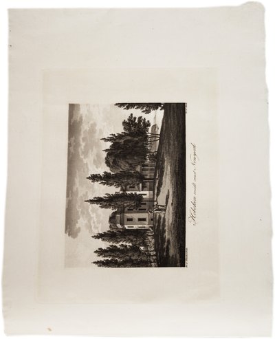 Hoboken New Yorkkal szemben, az Egyesült Államok atlaszából, 1824 (aquatinta) alkotó: Axel Leonhard Klinckowström