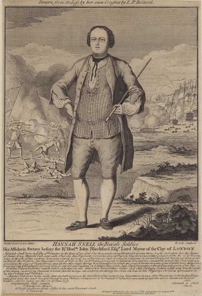 Hannah Snell, a női katona (metszet) alkotó: B. Cole