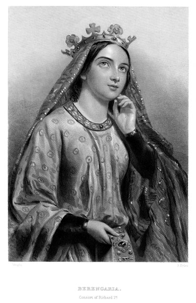 Navarrai Berengaria c1164-1230, I. Richárd király hitvese, 19. század. alkotó: B. Eyles