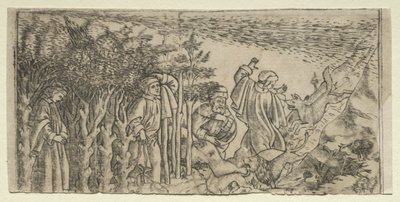 Dante Elveszett az erdőben: Menekülés és találkozás Vergiliussal, I. ének, 1481. alkotó: Baccio Baldini