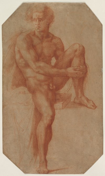 Ülő férfi akt, c. 1516-1520. alkotó: Baccio Bandinelli