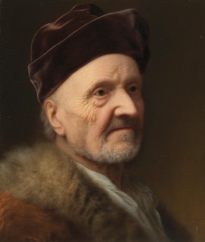 Bundát viselő öregember portréja alkotó: Balthasar Denner