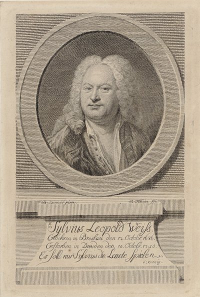 Sylvius Leopold Weiss portréja 1686-1750, 1750. alkotó: Balthasar Denner