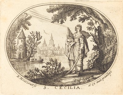 Szent Cecília egy tájban alkotó: Balthasar Moncornet