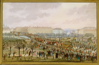 Karoline Augusta császárné, I. Ferenc császár negyedik felesége, belép Bécsbe november 10-én ... (gouache) alkotó: Balthasar Wigand