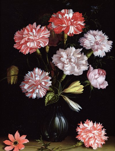 Virágtanulmány: Szegfű vázában (olaj a táblán) alkotó: Balthasar van der Ast