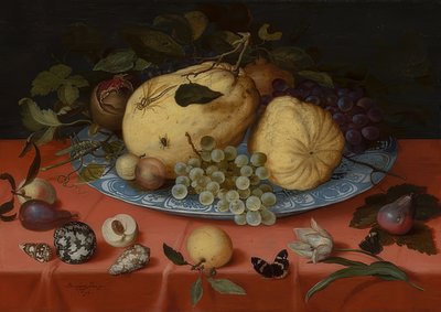 Gyümölcscsendélet tengeri kagylóval és tulipánnal. 1620 alkotó: Balthasar van der Ast