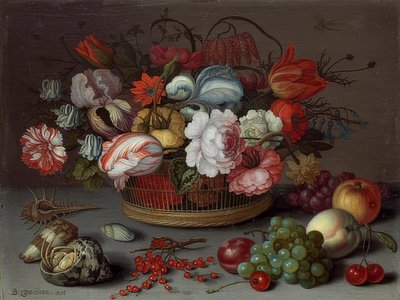 Virágkosár. 1622 körül alkotó: Balthasar van der Ast