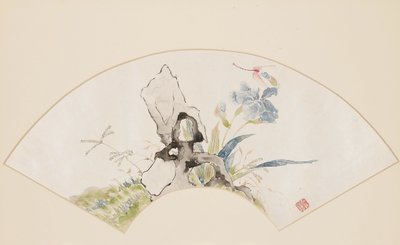 Liliom, szikla és szitakötő, 19. század 1801-1900 alkotó: Baoru Liu