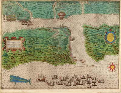 Ragadozás a floridai St Augustine spanyol településen alkotó: Baptista Boazio