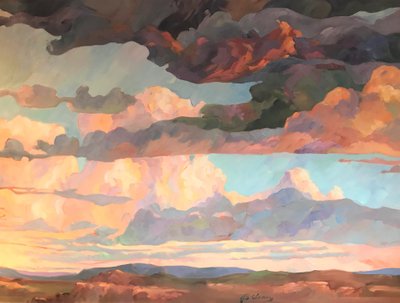 Sötétedés előtt, 1980-2000 körül (olaj, vászon) alkotó: Barbara Cleary