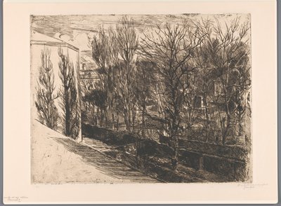 Kilátás a stúdiómból (eredeti cím az objektumon) Panoráma (cím az objektumon) alkotó: Barbara Elisabeth van Houten (signed by artist)