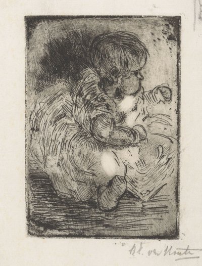 Portré H.W. Mouton kisbabaként alkotó: Barbara Elisabeth van Houten (signed by artist)