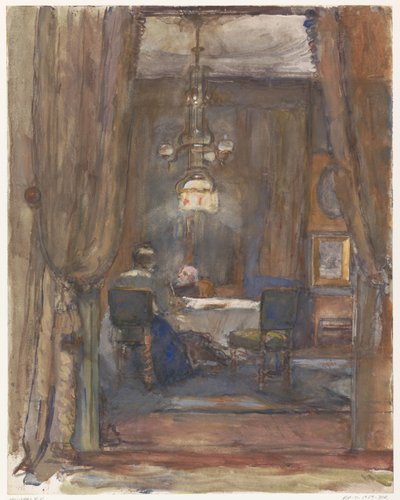 A hágai Riouwstraat nappalija éjjel alkotó: Barbara Elisabeth van Houten