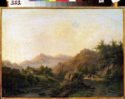Tájkép móddal. Barend Cornelis Koekkoek (1803-1862) festménye. Olajfestmény. holland művészet. M. Kroshitsky Művészeti Múzeum, Szevasztopol (Szevasztopol), Ukrajna alkotó: Barend Cornelis Koekkoek