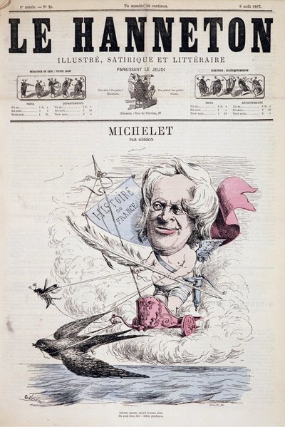 Jules Michelet rajzfilm – Gedeon a „Le Hanneton” című filmben, 1867.08.08. alkotó: Baril Gedeon
