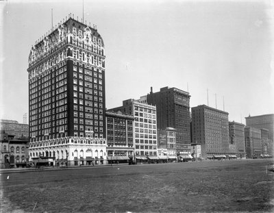 Épületek a Michigan Avenue-n a Balbo Streettől a Van Buren Streetig, Chicago, Illinois, USA, 1905 körül (f/w fotó) alkotó: Barnes and Crosby