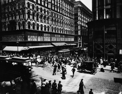 State and Madison Streets, Chicago, Illinois, USA, 1905 körül (f/w fotó) alkotó: Barnes and Crosby
