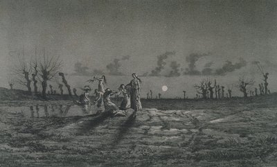 The Lavandieres avagy az éjszakai mosók, illusztráció a Legendes Rustiques számára, George Sand (1804-76) 1858 alkotó: Maurice Sand