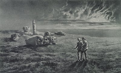 Pierres Sottes, illusztráció a Legendes Rustiques számára, George Sand (1804-76) 1858 alkotó: Maurice Sand