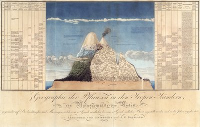 Növényföldrajz a trópusi országokban, Tanulmány az Andokról, rajzolta Schoenberger und Turpin, nyomta Langlois, Párizs alkotó: Baron Friedrich Alexander von Humboldt