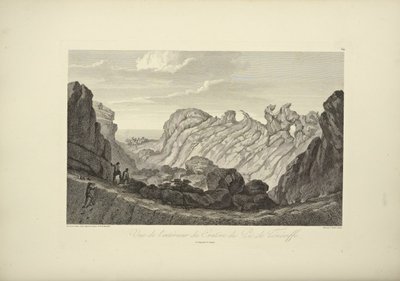 A Tenerife-csúcs kráterének belső képe, Gmelin rajza, illusztráció a "Kordillerák és az amerikai őslakosok emlékművei" című művéből, Alexander von Humboldt és Aime Bonpland, 1813 alkotó: Baron Friedrich Alexander von Humboldt