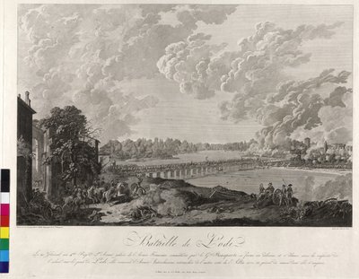 Lodi csata 1796 (rézmetszet) alkotó: Baron Louis Albert Bacler d