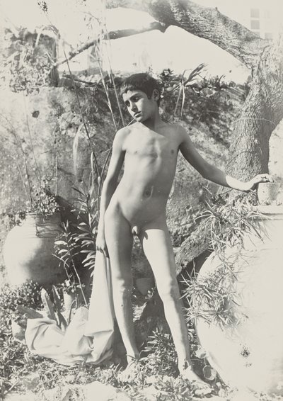 [Meztelen fiatal a kertben] alkotó: Baron Wilhelm von Gloeden