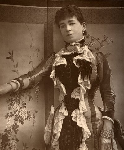 Lady Monckton brit színésznő a Jim the Penman című filmben, 1886 alkotó: Barraud