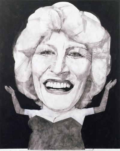 Faith Brown portréja, 1970-es évek (gouache a fedélzeten) alkotó: Barry Fantoni