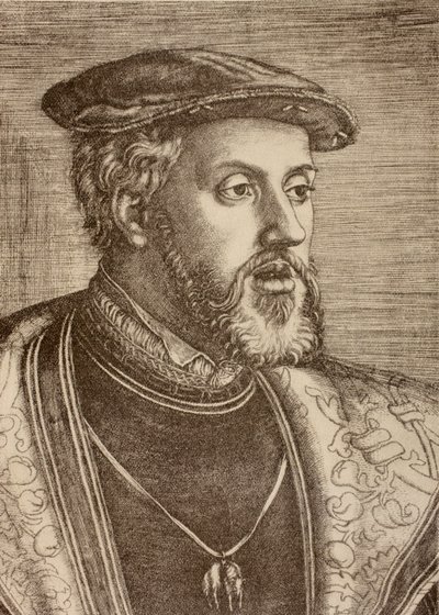Charles Quint portréja, 1920-ban megjelent (litho) alkotó: Barthel (after) Beham