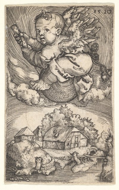 Zseni a levegőben lebegő földgömbön, 17. század közepe. alkotó: Barthel Beham