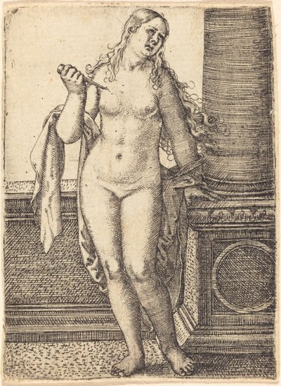 Lucretia egy oszlopnál áll alkotó: Barthel Beham
