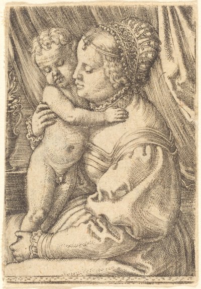 Madonna virágvázával alkotó: Barthel Beham