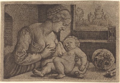 Madonna koponyával alkotó: Barthel Beham