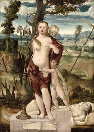 Vanitas (olaj, panel) alkotó: Barthel Beham