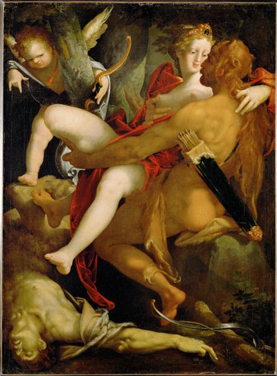Herkules, Dejaneira és a halott kentaur Nessus alkotó: Bartholomaeus Spranger
