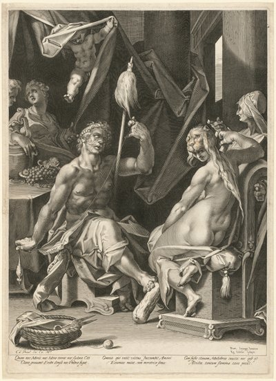 Herkulesz és Omphalé alkotó: Bartholomaeus Spranger