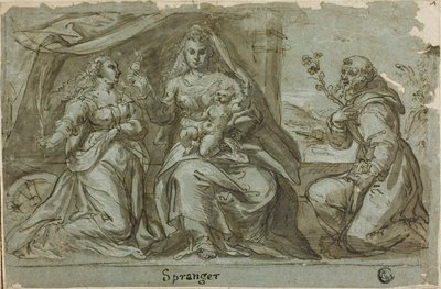 Madonna és gyermeke Katalin és Domonkos szentekkel alkotó: Bartholomaeus Spranger