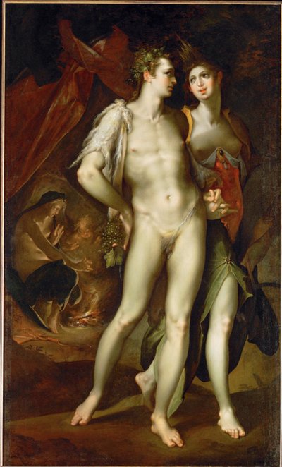 " Sine Cerere et Baccho friget Venus" 1590 (festmény, vászon) alkotó: Bartholomaeus Spranger