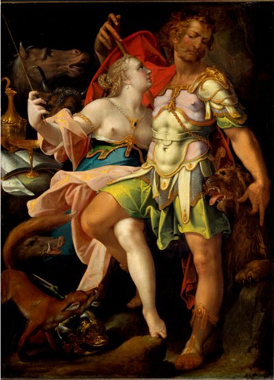 Ulysses és Circe, a varázsló (festmény alkotó: Bartholomaeus Spranger