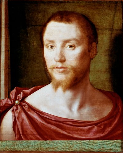 Férfi portréja az antik vörös férfi arccal, kéthegyes szakállal (vagy kecskével), ágyékkötővel borítva. Pseudo Felix Chretiennek (kb. 1510-1579) tulajdonított festmény fára. 1535-1550 körül Dim. 48x39 cm Paris, musee du Louvre - Egy anya portréja alkotó: Bartholomeus (active 1518-1541) Pons